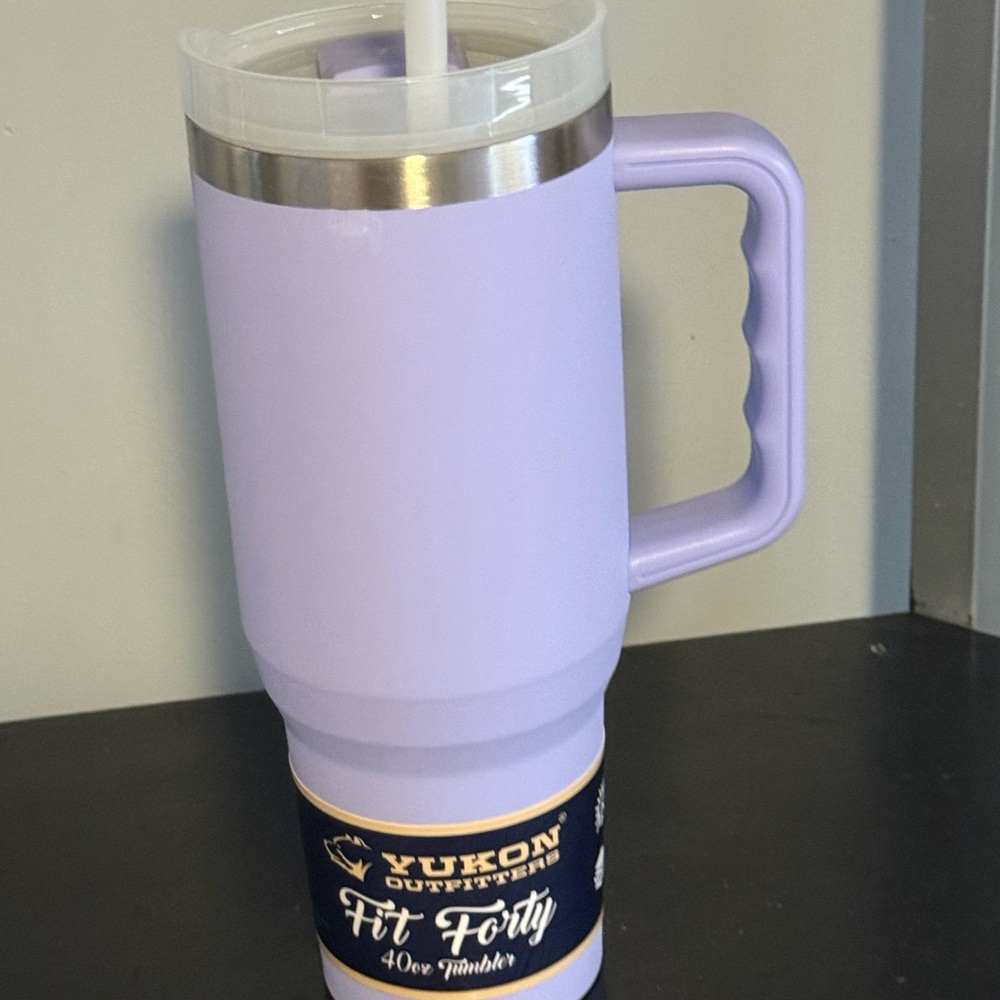 Purple Insulated Coffee Mug with Handle